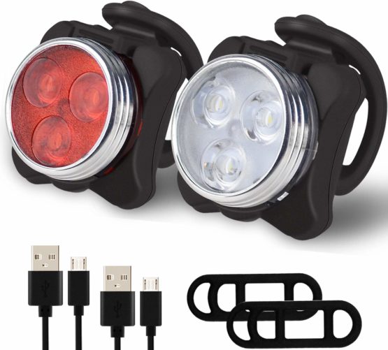 Balhvit Bike Light Set, Super Bright USB Rechargeable Bicycle Lights, IPX4 Waterproof Mountain Road Bike Lights Rechargeable Front Light & Rear Light