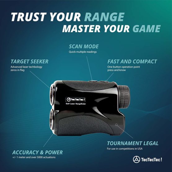 TecTecTec VPRO500 Golf Rangefinder - Laser Range Finder with Pinsensor - Laser Binoculars - with Battery - Image 3
