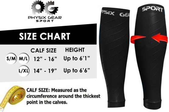 Physix Gear Sport Compression Calf Sleeves for Men & Women (20-30mmhg) - Best Footless Compression Socks for Shin Splints, Running, Leg Pain, Nurses & Maternity Pregnancy - Increase Blood Circulation - Image 2