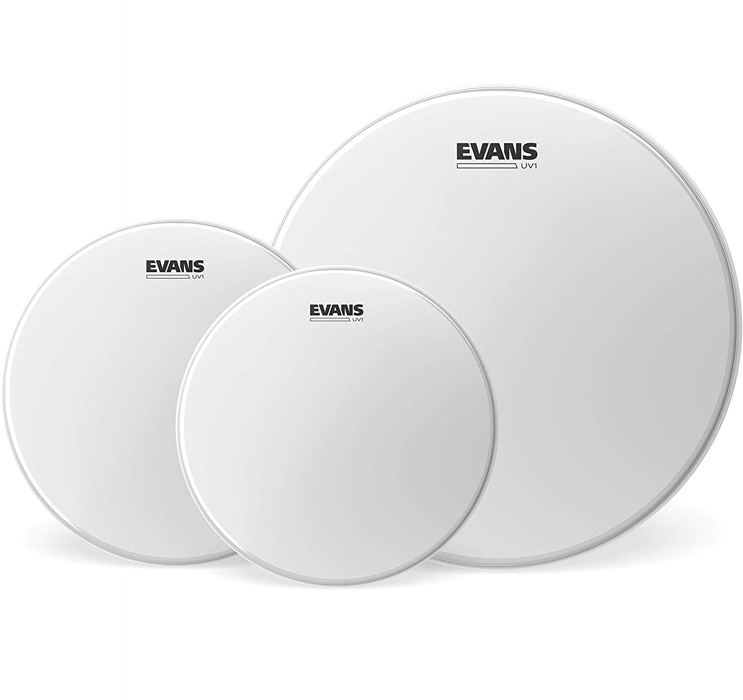 Evans Drum Heads - UV1 Coated Rock Tom Pack (10 , 12, 16 Inch), white, Rock (10", 12", 16")