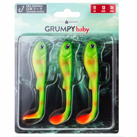 FISHN® GRUMPYbaby Rubberfish Set - Weight: 13g, Length: 11cm - Extreme swimming action, fishing lures for pike fishing, Softbait, Swimbait, high fishing power (3 pieces) (GRUMPYbaby Blue) - Image 3
