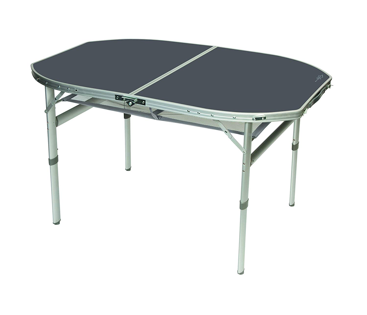 Bo-Camp - Table - Oval - Case model - 120x80cm, Grey, 120 x 80 cm