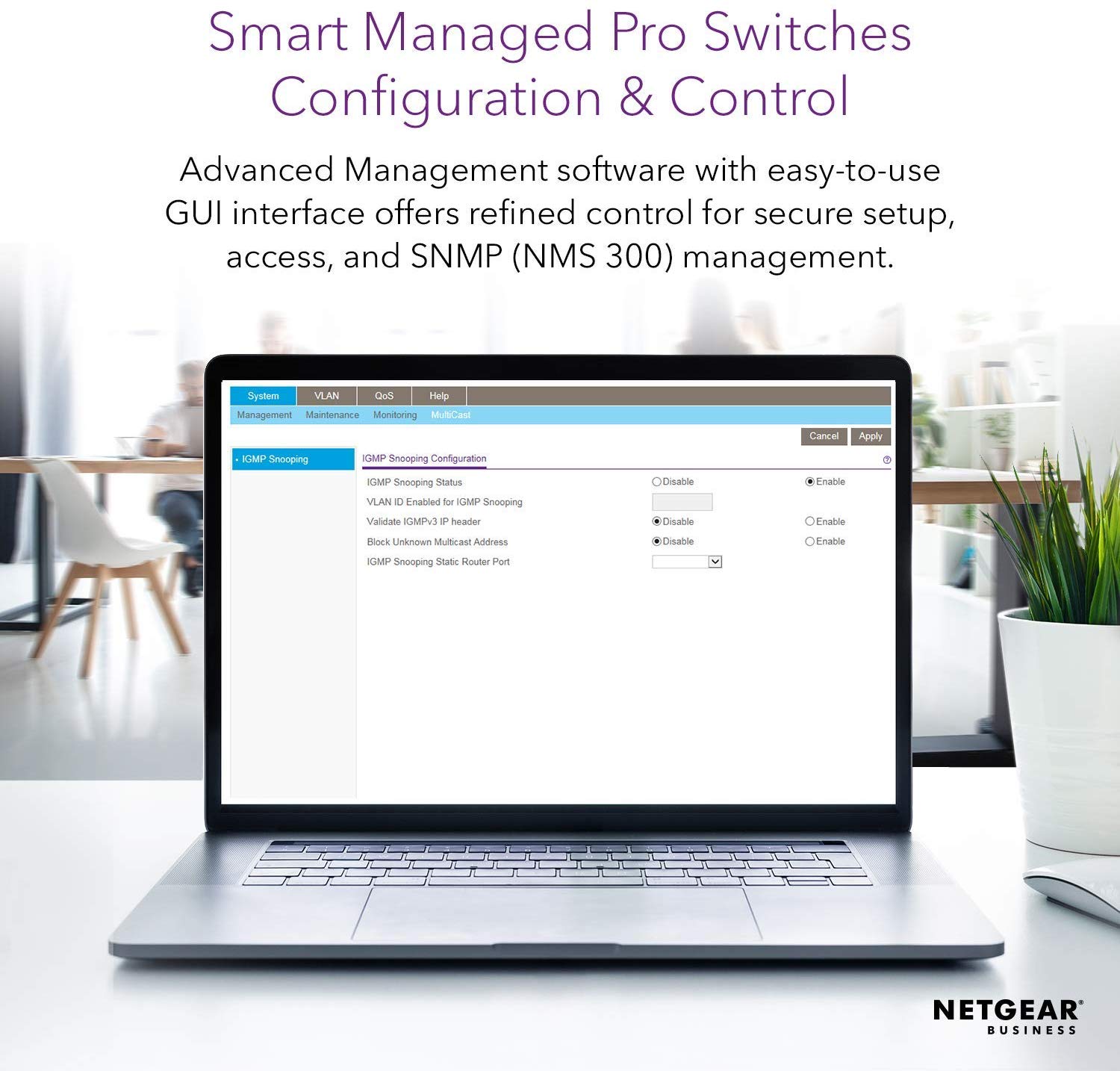 NETGEAR 28-Port PoE Gigabit Ethernet Smart Switch (GS728TP), Managed, Optional Insight Cloud Management, 24 x PoE+ @ 190W - Image 3