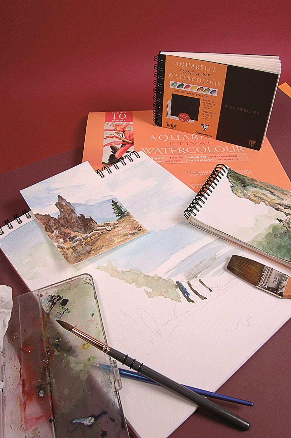 Clairefontaine, Ref 93460C, Etival Cold Pressed Sheets for Watercolour Painting & Drawing (10 Sheets of Paper), 50 x 65cm - Image 4