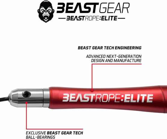 Beast Gear Skipping Rope – Steel Speed Jump Ropes for Adult Fitness – Lightweight, Adjustable Workout Equipment for Beginners & Pros - for Jumping, Boxing, Exercise & HIIT w/ Bonus Screws & Caps - Image 4