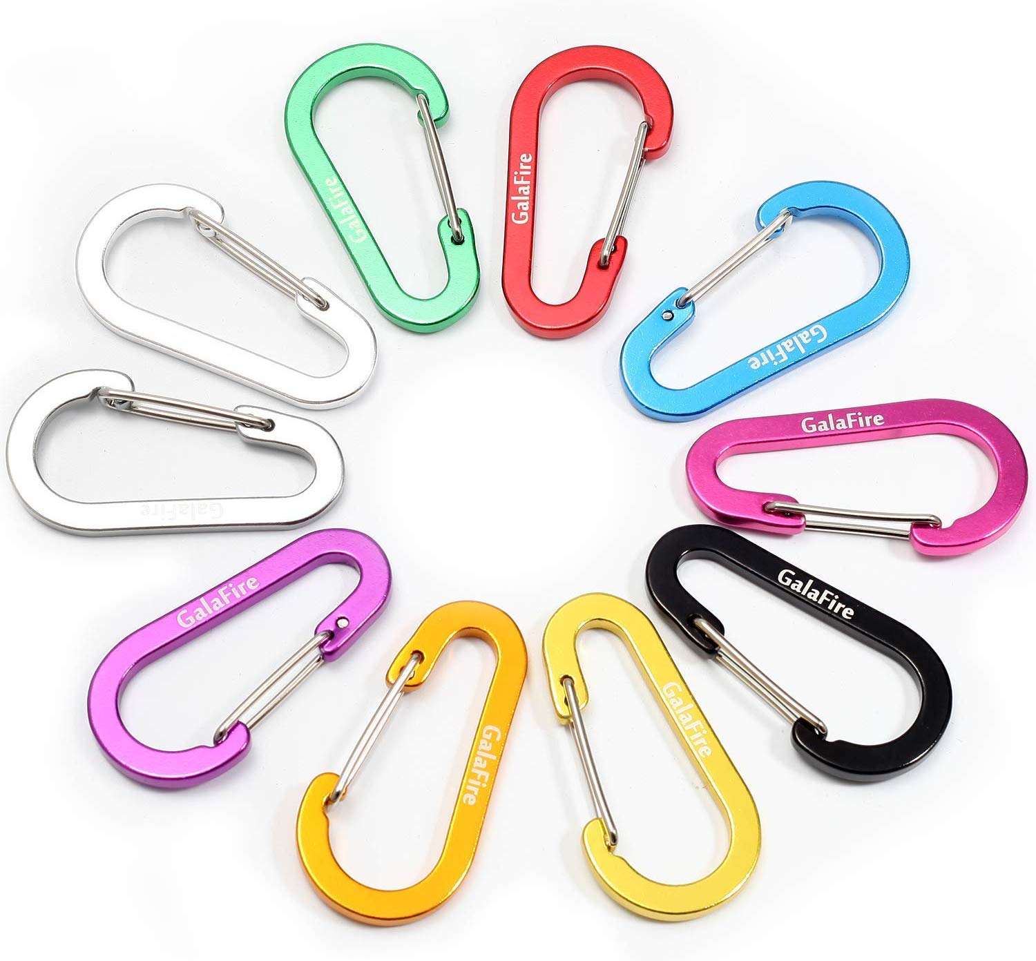 GALAFIRE 10pcs 6cm 2 3/8 inch Carabiner Small Clip Aluminum Alloy ...