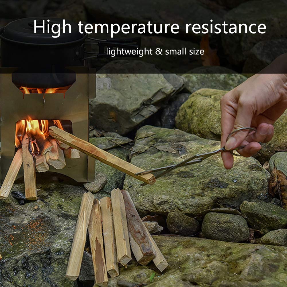Zerone Outdoor Campfire Tongs, Metal Log Grabber Tool Camping Fireplace Tongs for Stove Grill Camping Kitchen - Image 4