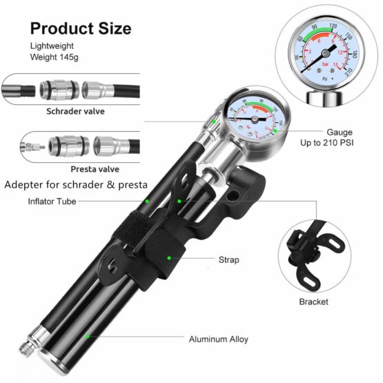 COZYROOMY Bike Tyre Repair Kit - Bike tool kit with 210 Psi Mini Pump 10-in-1 multi-tool（With chain breaker）, 3 in 1 Tyre Levers &Tire patch, 1 saddle bag. 6 month warranty - Image 4