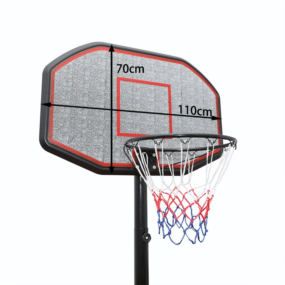 display4top Adjustable 200305cm Portable Basketball Stand Hoop Net Backboard System BigaMart