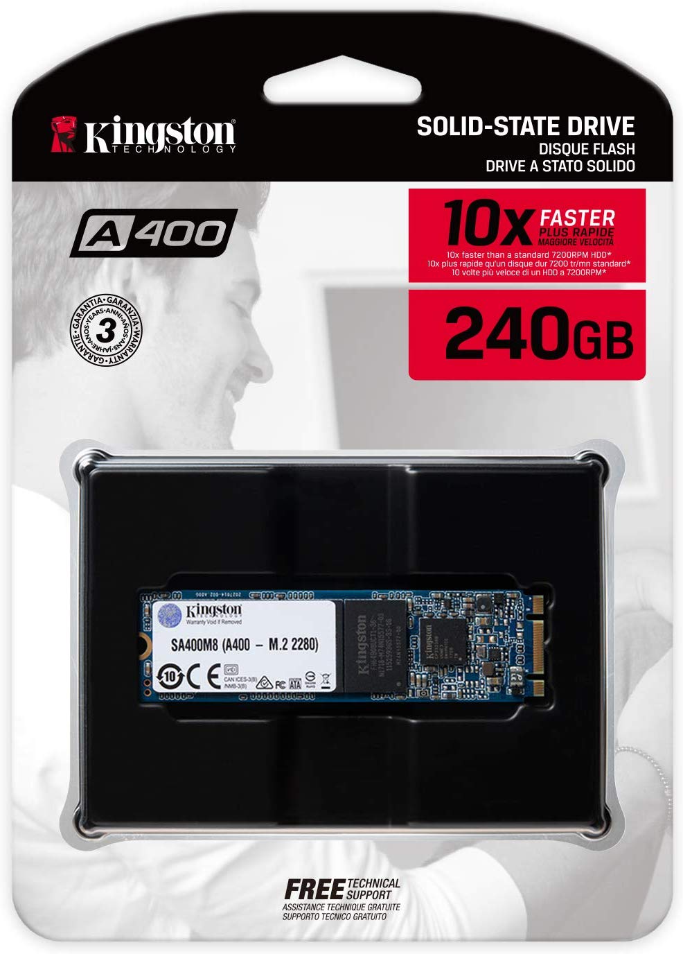 Kingston A400 SSD Internal Solid State Drive M.2 2280 SATA Rev 3.0, 240GB - SA400M8/240G - Image 3