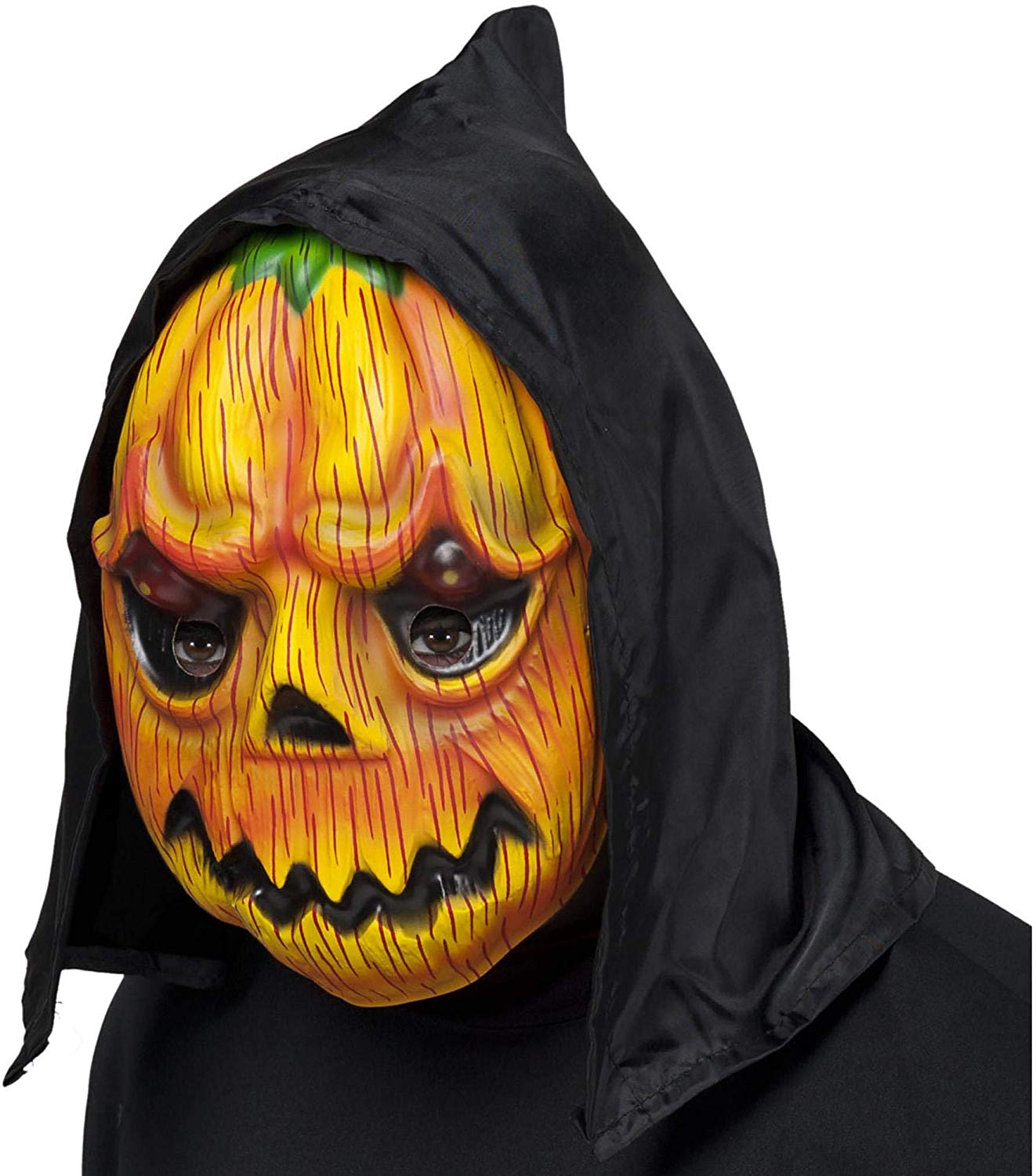 Widmann vd-wdm2666z Mask Pumpkin Plastic with Hood Orange One Size, Multicoloured