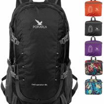 POKARLA 40L Lightweight Packable Backpack Hiking Daypack Walking Rucksack Foldable Camping Sports Outdoor Knapsack for Women Men