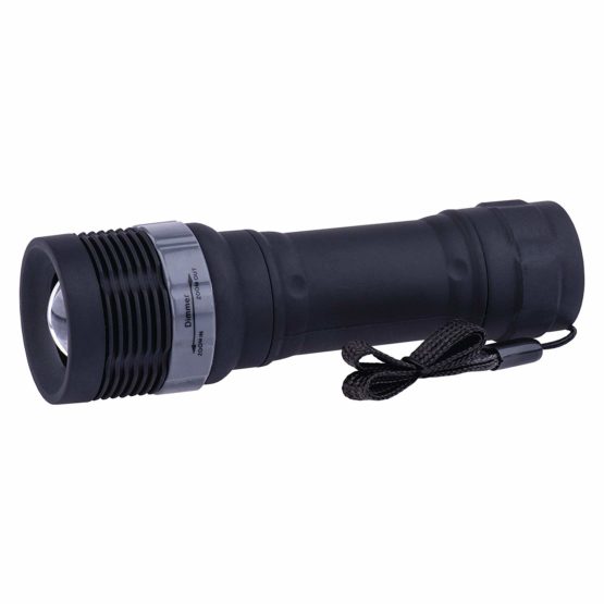 EMOS LED Zoomable Flashlight, IP43 Waterproof and Frost Resistant, 75 Lumens, 125 Meter Beam Distance, 15 Hours Runtime, Black - Image 2