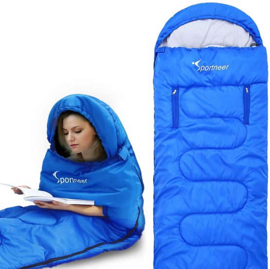Sportneer Sleeping Bag, Portable Lightweight 3-4 Season Sleeping Bags with Zippered Holes for Arms and Feet, Camping, Hiking, Traveling, 20 Degree