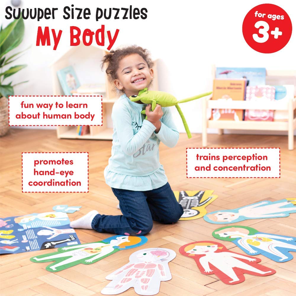 Banana Panda, Suuuper Size Puzzles My Body, Set of 6 Large Floor Puzzles for Learning for Children from 3 Years (English) - Image 4