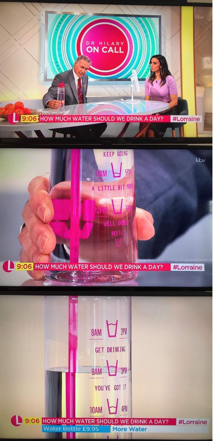More Water Bottle With Straw, Motivational Time Markings 900ml - Drinking Tracker Bottles - Times to Drink - BPA Free Sports Bottles - Image 3
