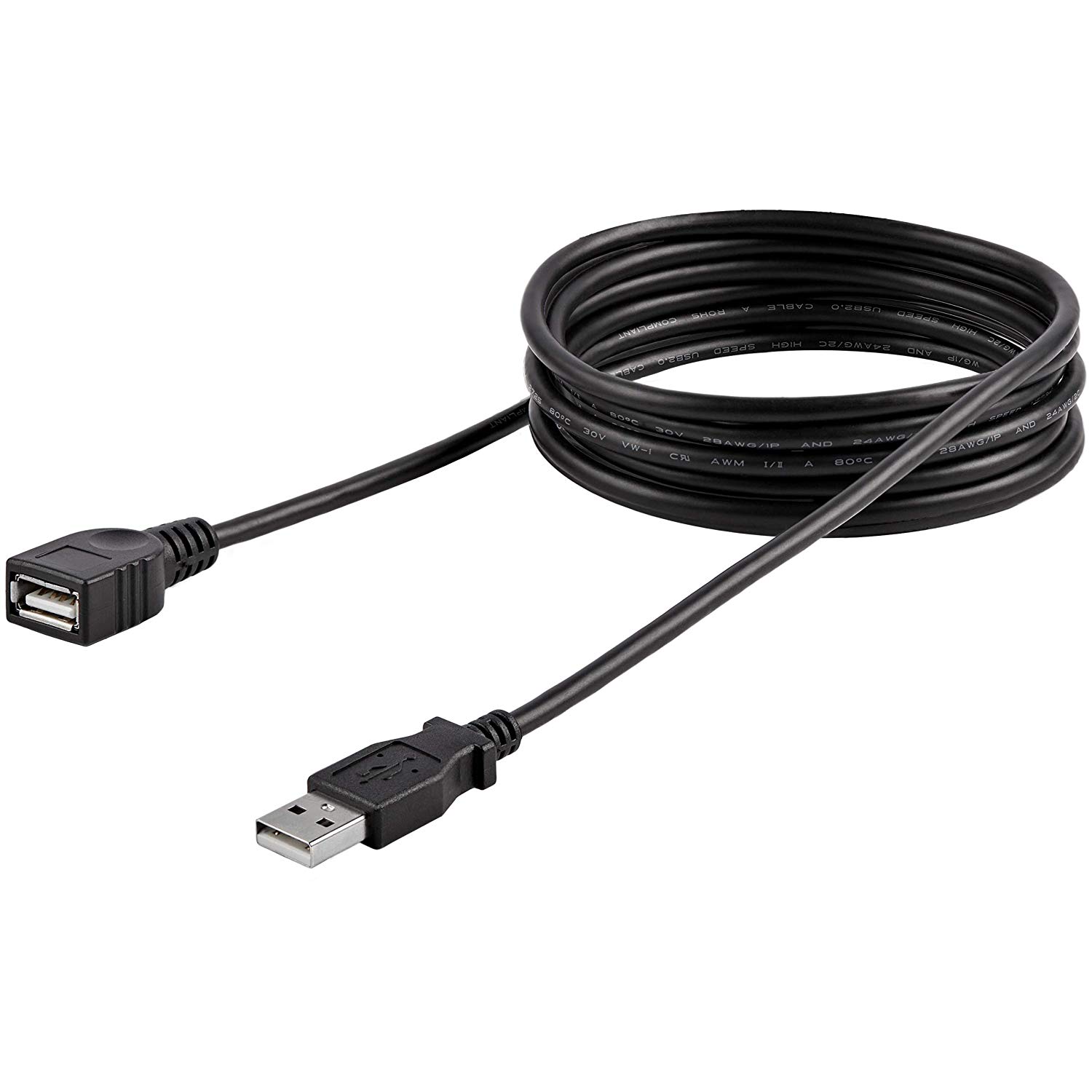 StarTech.com 1.8m/6ft Black USB 2.0 Extension Cable - M/F, 6 ft/2 m - Image 2