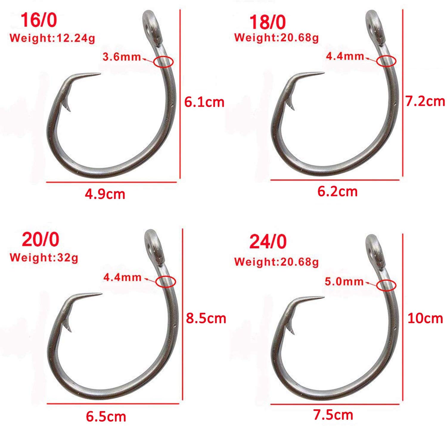 Easy Catch Tuna Circle Fishing Hooks 39960 Stainless Steel Shark Tuna