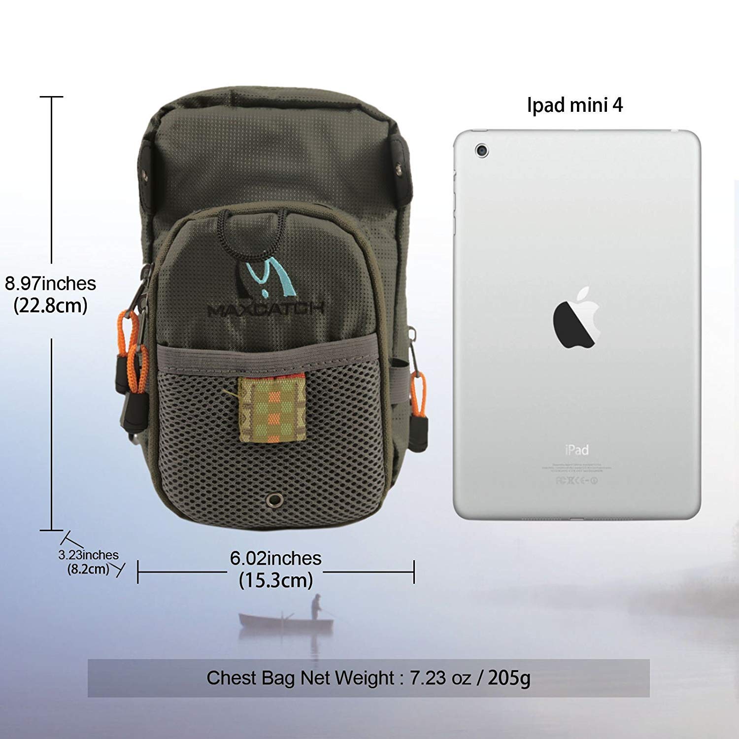 MAXIMUMCATCH Fly Fishing Chest Pack Lightweight Chest Bag (V-Combo Chest Pack), 8.5 inches by 4.8 inches - Image 4