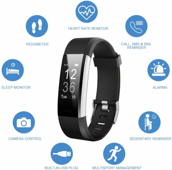 Fitness Tracker, Heart Rate Monitor Smart Watch with Sleep