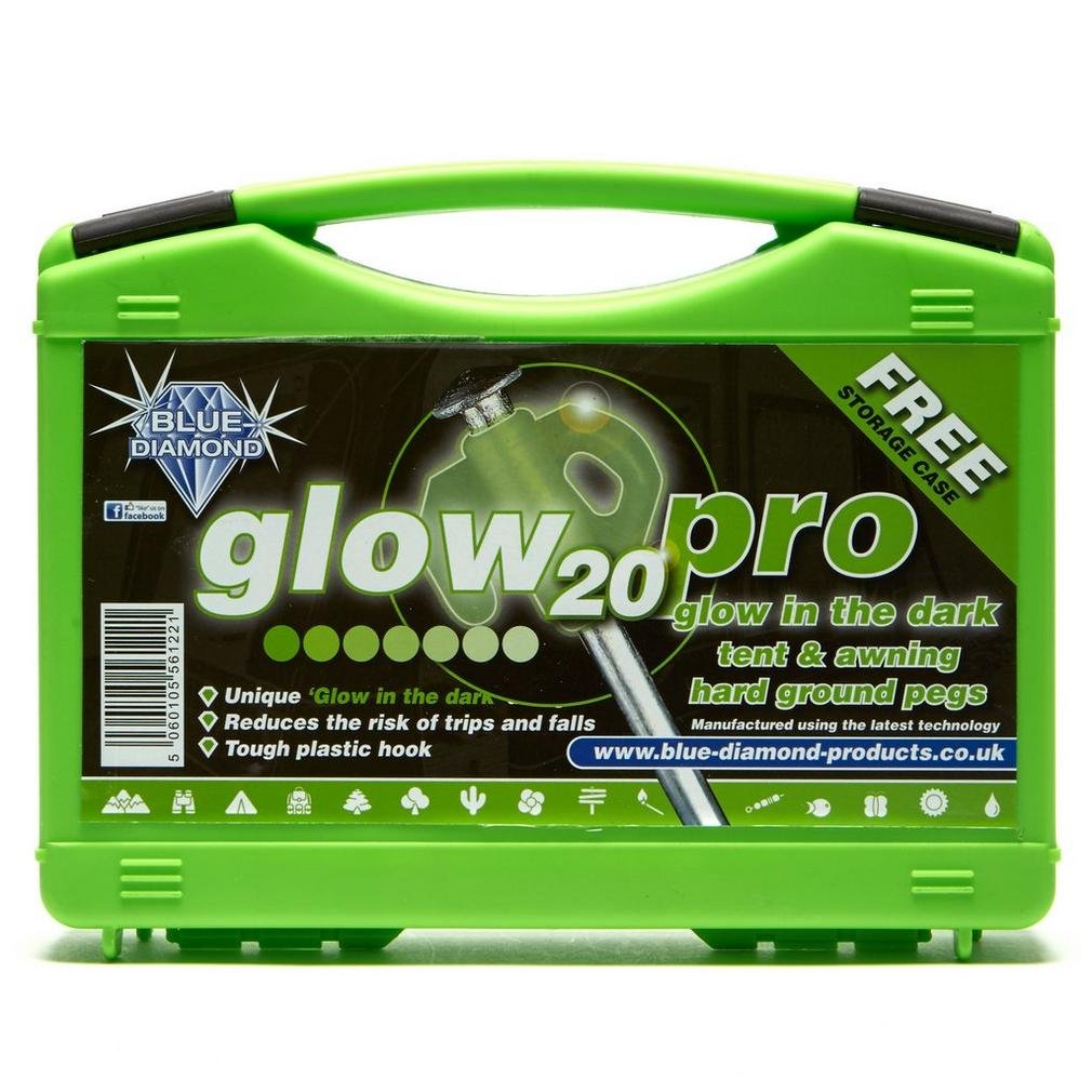 Blue Diamond Glow Tent Pegs - Pack of 20, Green, 15cm - Image 2