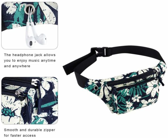 HAWEE Sport Waist Bag Fanny Pack Unisex Lightweight Bum Bag Waist Pack Fanny Bag Multicolor Running Pouch with Adjustable Belt and Headphone Jack for Men Women Outdoor Travel Hiking Jogging Cycling - Image 4