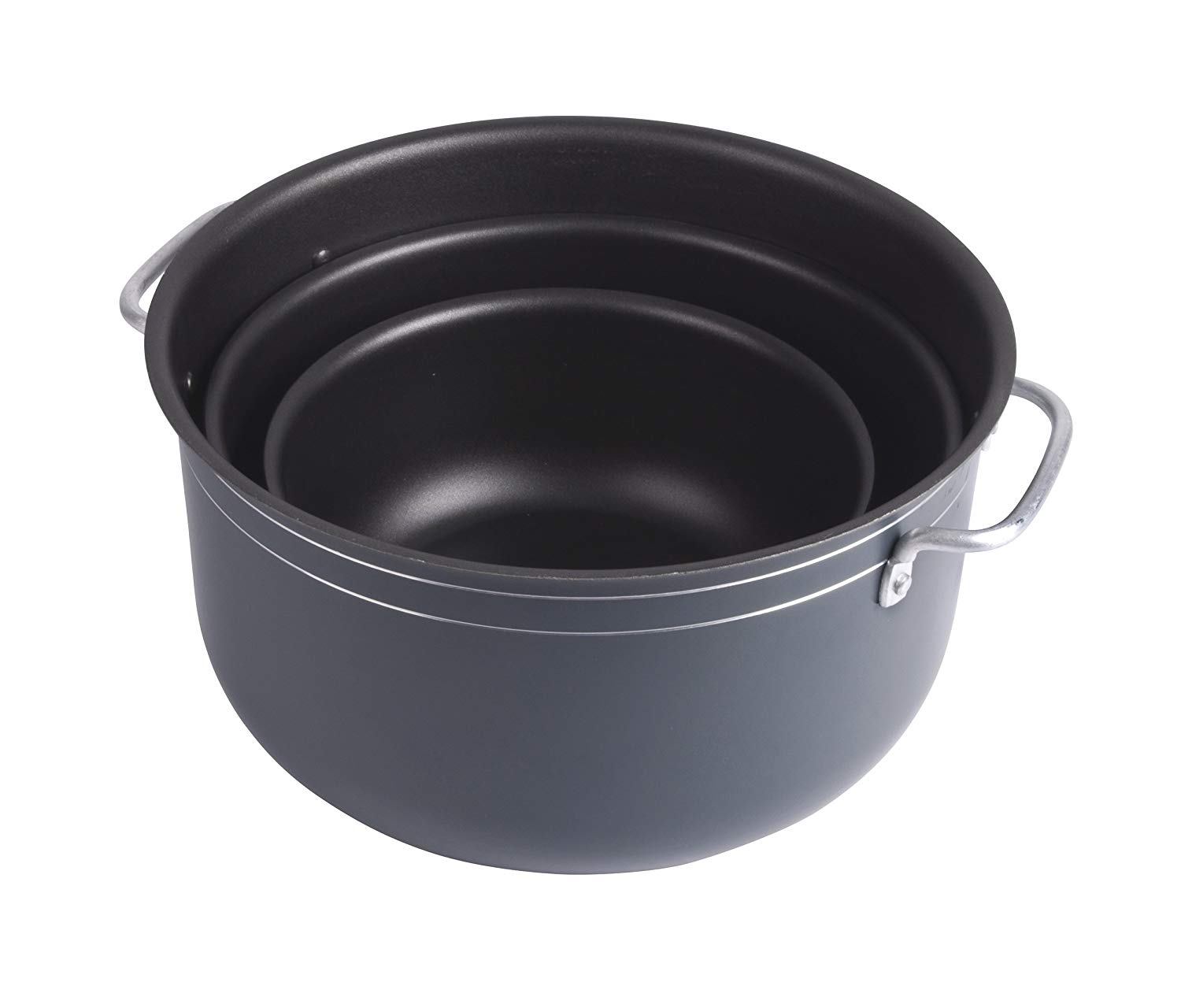 Bo-Camp - Cookware set - Camping - 7 Pieces - Aluminum, black, 1,1/2,5/4,4 L - Image 2