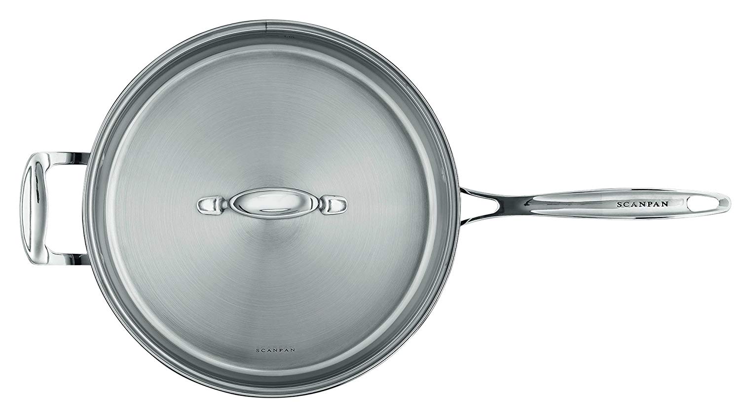 SCANPAN Impact 28 cm Saute Pan with Lid, Silver, 11" - Image 4