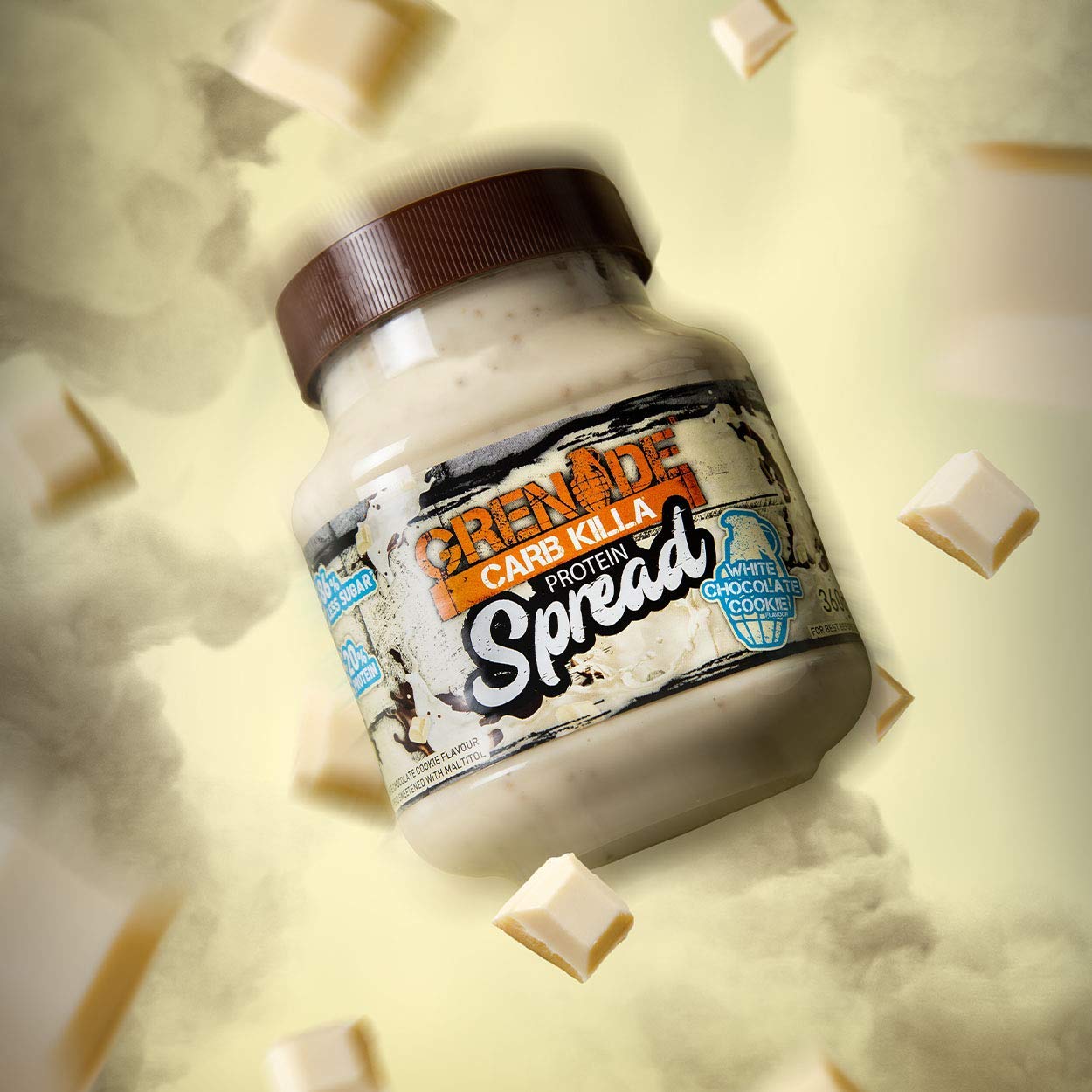 Grenade White Chocolate Cookie Protein Spread, 1 x 360 g Jar, Beige, 360 g (Pack of 1) - Image 2