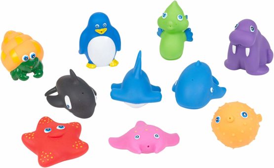 Kids Water Bath Squirties Animals Bathtime Squirter Rubber Fun Set in Tub Childs - Image 3