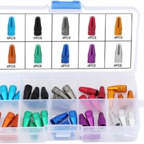 TsunNee French Tyre Caps, Bicycle Tire Valve Caps, Cycling Valve Covers, Aluminum Alloy Bike Dust Caps, 10 color, 40 Pieces