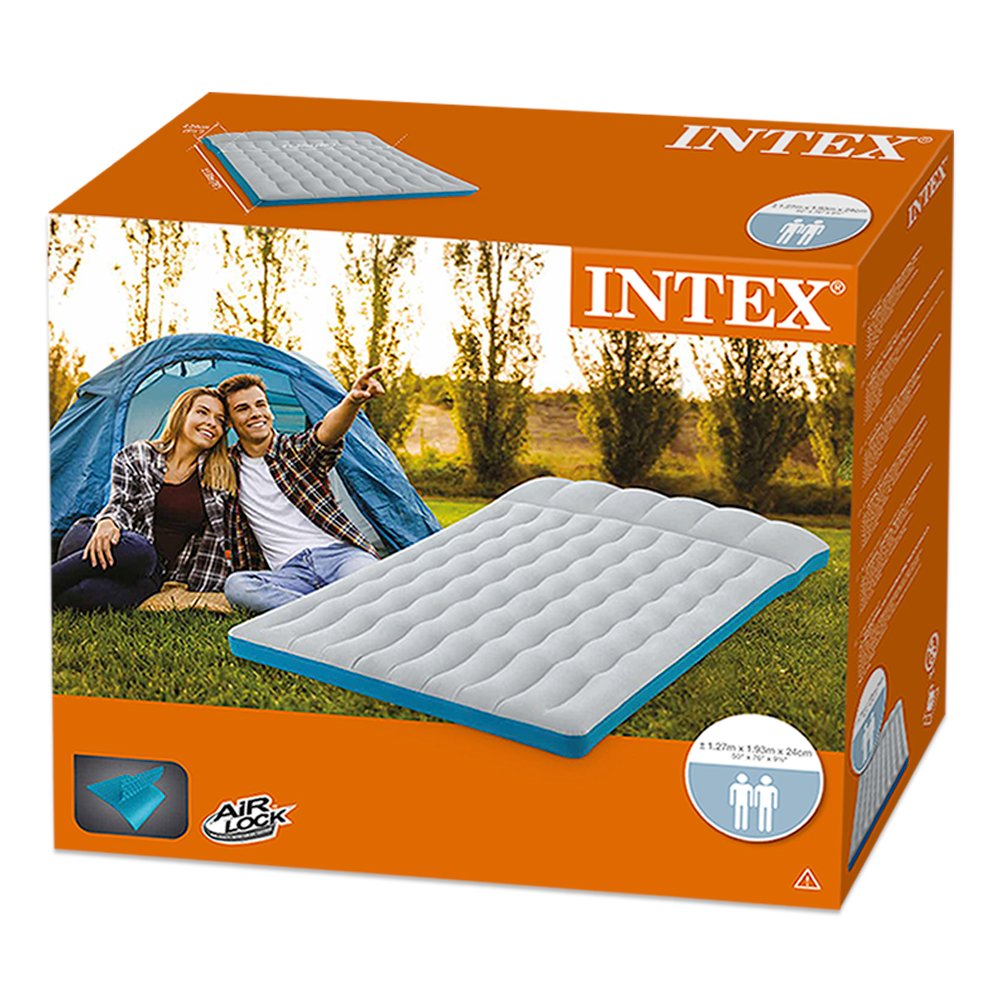 Intex CAMPING MAT Camping Mat - Grey & Blue, L, Grey/Blue, 1,27m x 1,93m x 24cm - Image 4