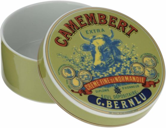 BIA Cow's Head Camembert Baker and Cover, Green/Blue and Red