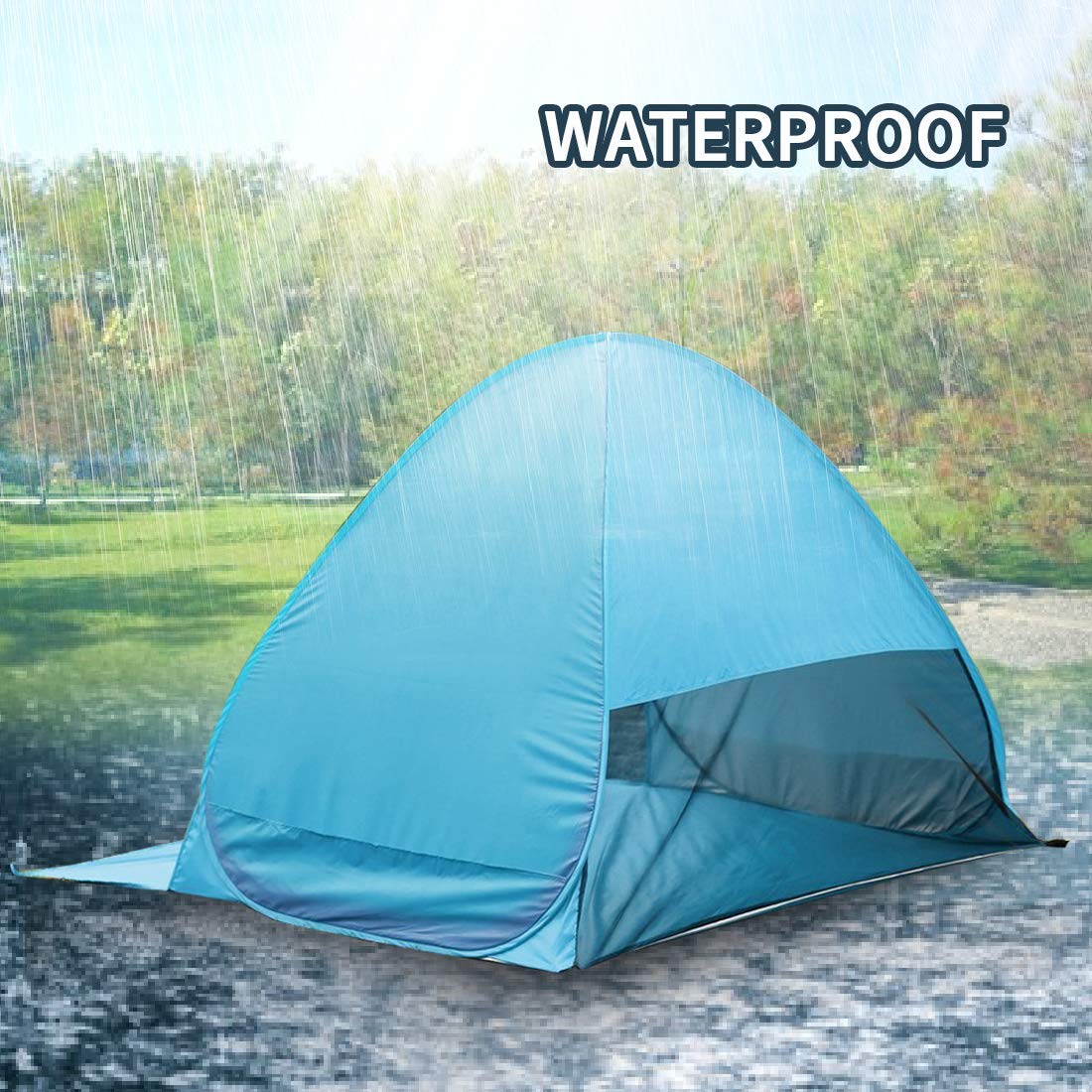 Kratax Pop Up Beach Tent for 1-3 Person Rated UPF 50+ for UV Sun Protection Waterproof Sun Shelters for Family Camping Fishing - Image 3