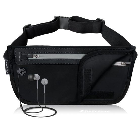 MYCARBON Travel Money Belt RFID Against Invisible Theft Secret Wallet Hidden Under Clothes Belt Wallet Security Travel Pouch