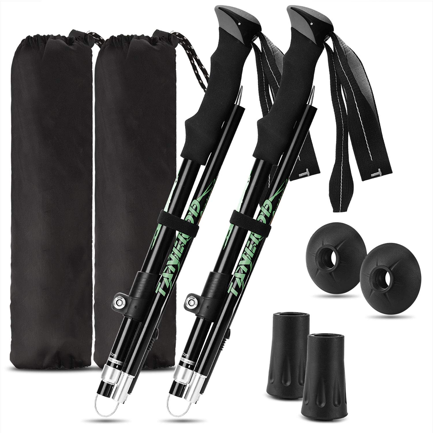 JXJH Trekking Poles Collapsible Hiking Poles, 2 Pack Adjustable Walking