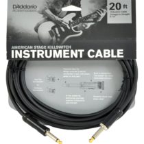 D'Addario Guitar Cable - With Kill Switch - Geo Tip for Secure Connection - 1/4 Inch Male to 1/4 Inch Male - 20 Feet/7.62 Meters - Straight Ends - 1 Pack