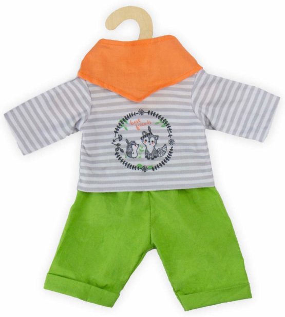 Heless 1915 Foxy Outfit for Dolls with Trousers, Top and Scarf, Set of 3, Multi-Colour
