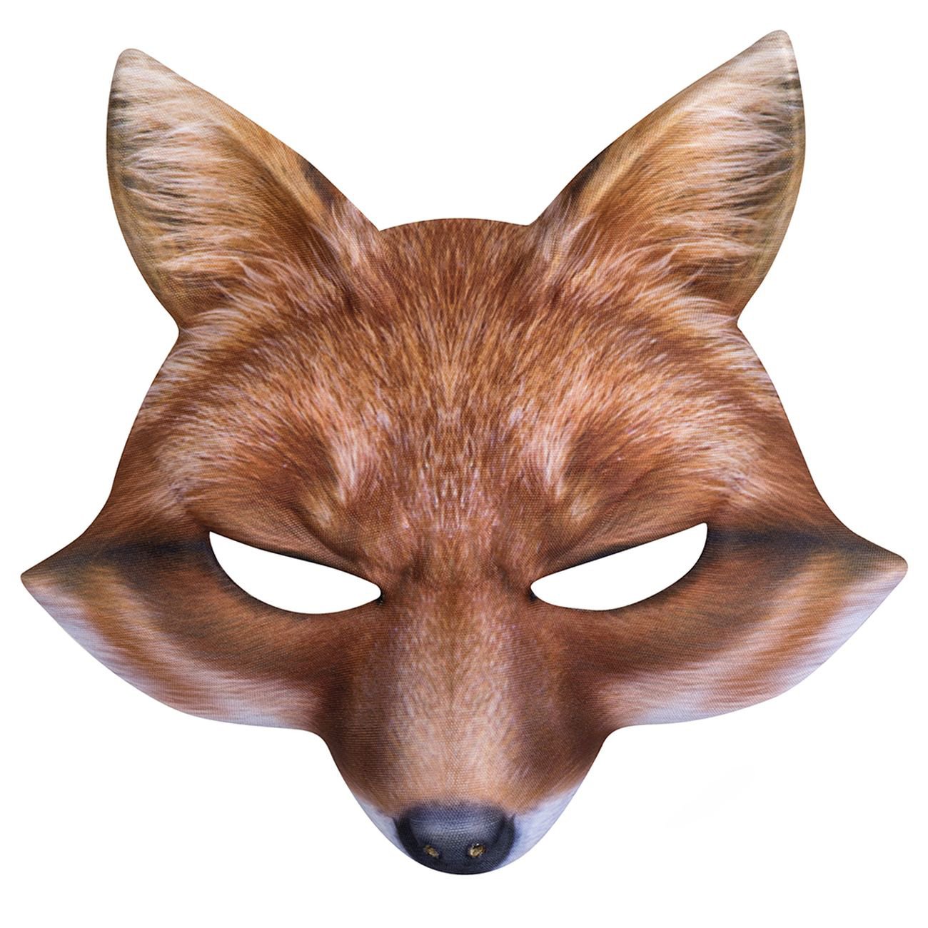 Boland 56732 Half Fox Mask Realistic Print Mask with Elastic Band for Carnival or Theme Party Accessories for Animal Costumes Fancy Dress Costume