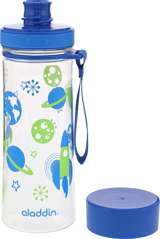 Aladdin My First Aveo Water Bottle for Kids 0.35L Space Blue Print – Leakproof - Wide opening for easy fill - BPA-Free - Smooth Drinking Spout - Stain and Smell Resistant - Dishwasher Safe - Image 3