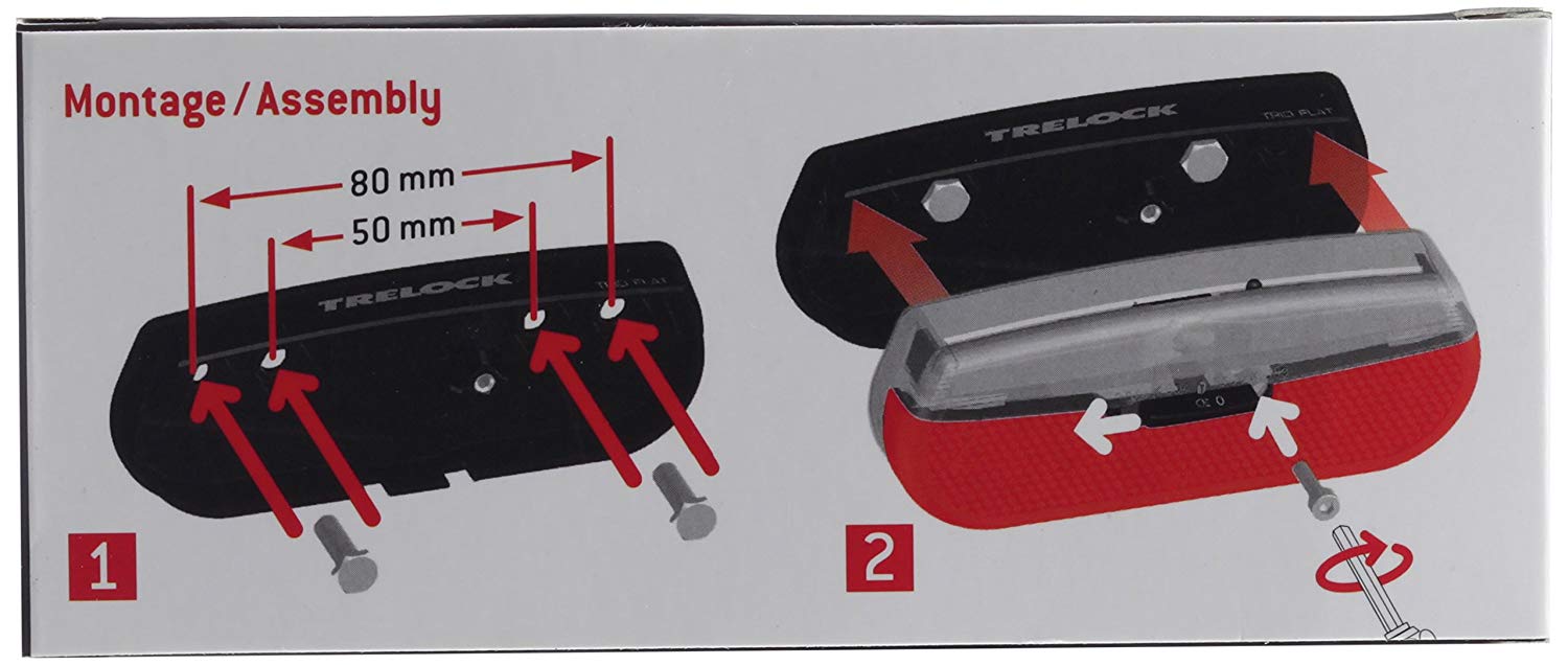 Trelock lighting LS 812 Trio Flat RB S SL battery light, black, 8002304, standard size - Image 2
