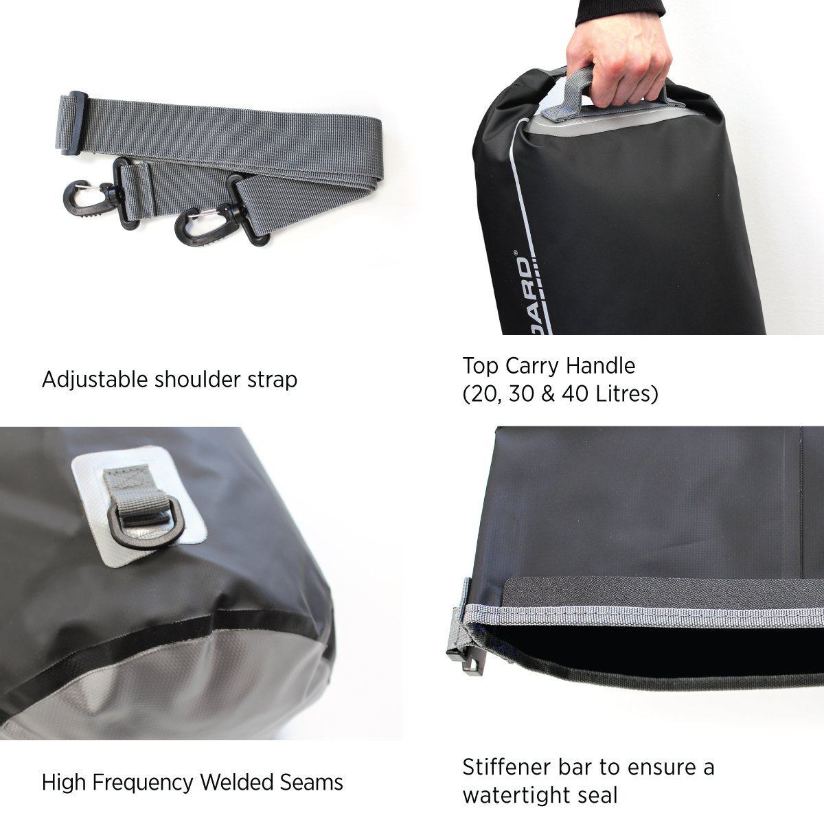 OverBoard 100% Waterproof Dry Tube Bag with Adjustable Shoulder Strap, Blue, 20 Litres - Image 2
