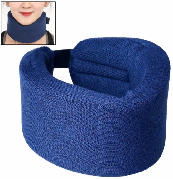 ZHIYE Neck Brace Adjustable Super Soft Support Callor, M Size Cervical Collar Blue for Sleeping Relieves Pain and Pressure, fit Men, Women, Elderly