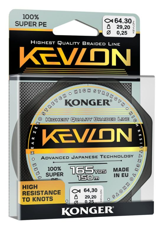 Konger Kevlon Braided Line Black 4-Way Braided Line Fishing Line 150 m 0.06-0.20 mm