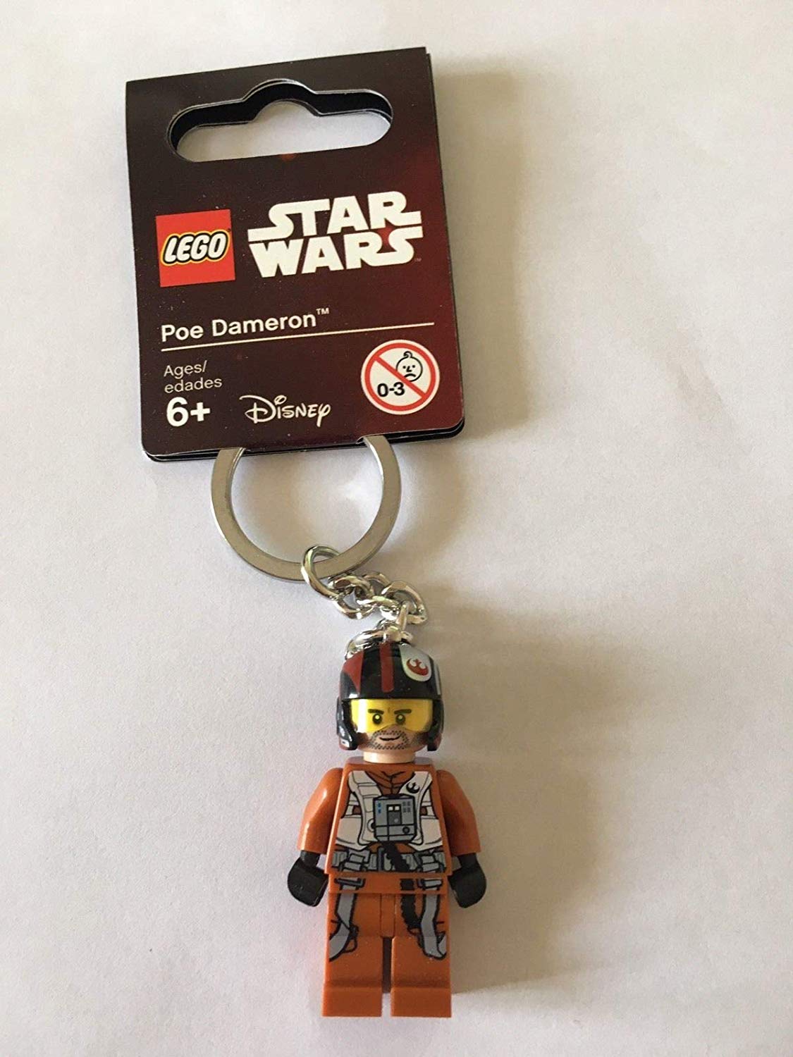LEGO Star Wars Poe Dameron Minifigure KeyChain 853605, Multicolor