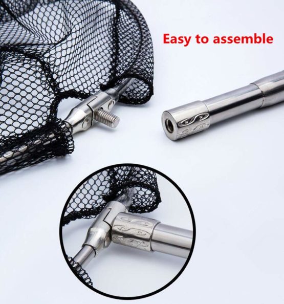 Fishing Landing Net, Xndryan 180CM Telescopic Fishing Net Pole for Carp Trout Fishing, Stainless Steel Folding Landing Nets, Long Handle Fishing Nets for Ponds - Image 2