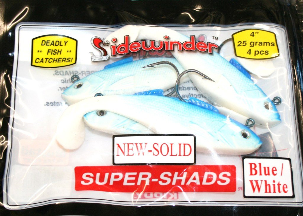 Sidewinder 4" Super Shads - 25g - Blue / White - Pack Qty 4