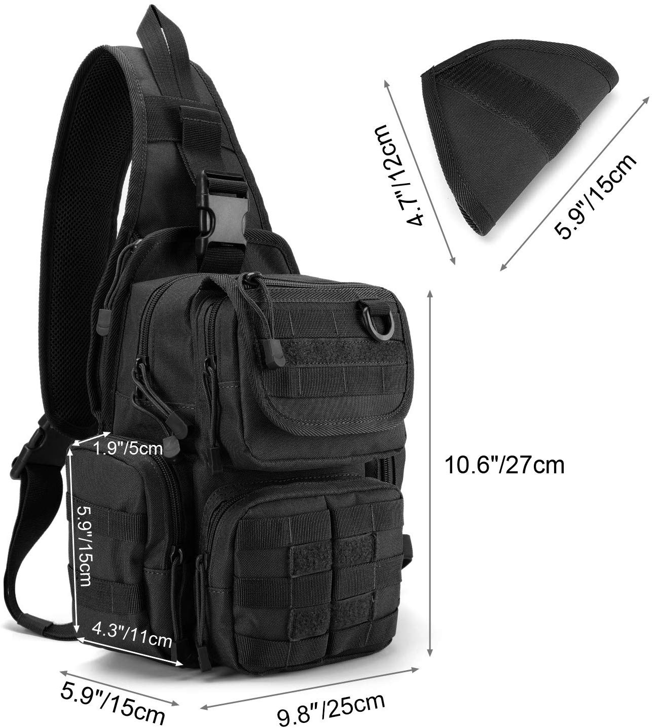 G4Free Outdoor Tactical Sling Backpack Military Sport Daypack Assault ...