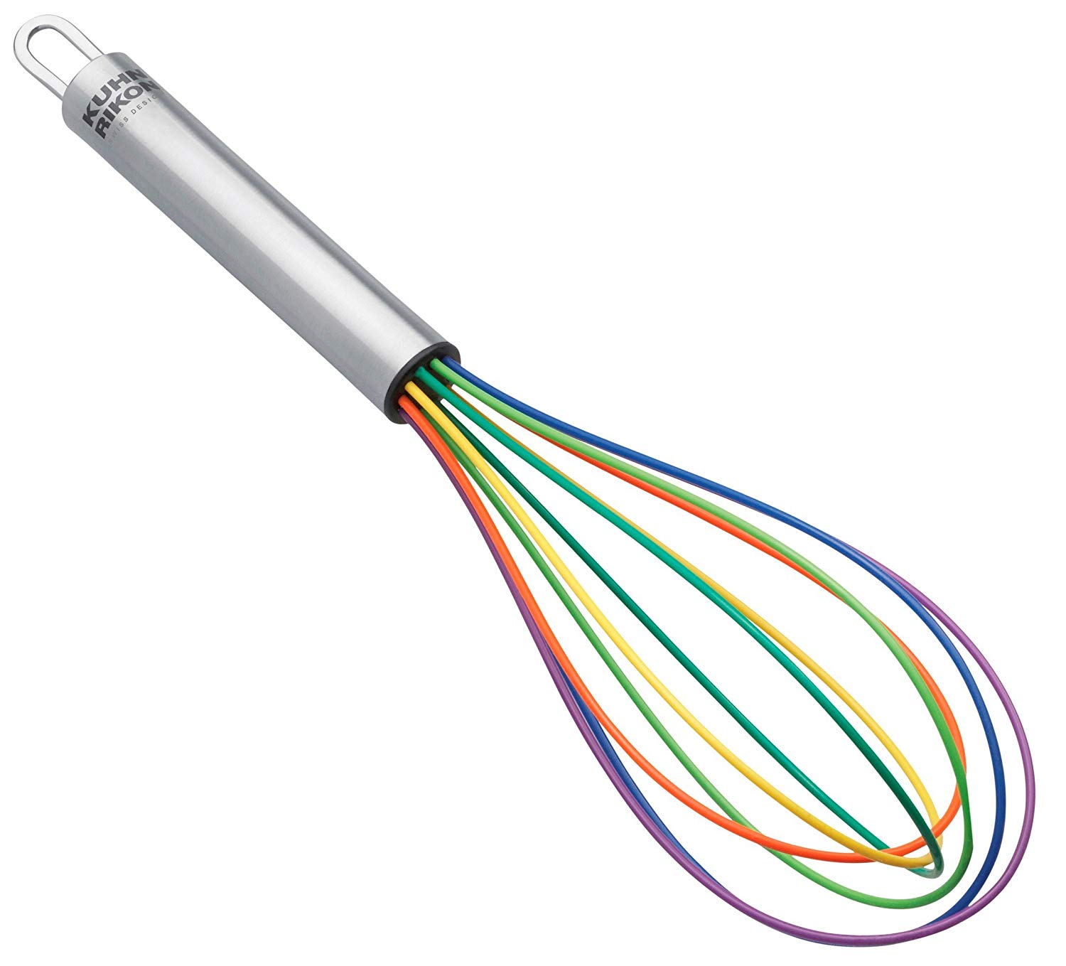 KUHN RIKON 22265 Whisk, Small 8" / 22 cm, Silicone, Rainbow-Coloured, Multi-colour, 22.2 x 4.7 x 4.7 cm