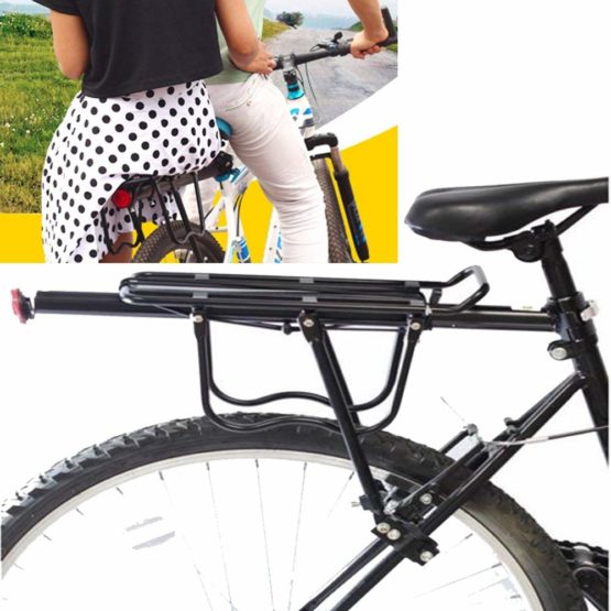 Malayas Bicycle Rear Rack Carrier Rack Holder Adjustable Rear Bicycle Black Seat Holder Luggage Cargo Carrier with Reflector 50KG Capacity - Image 2
